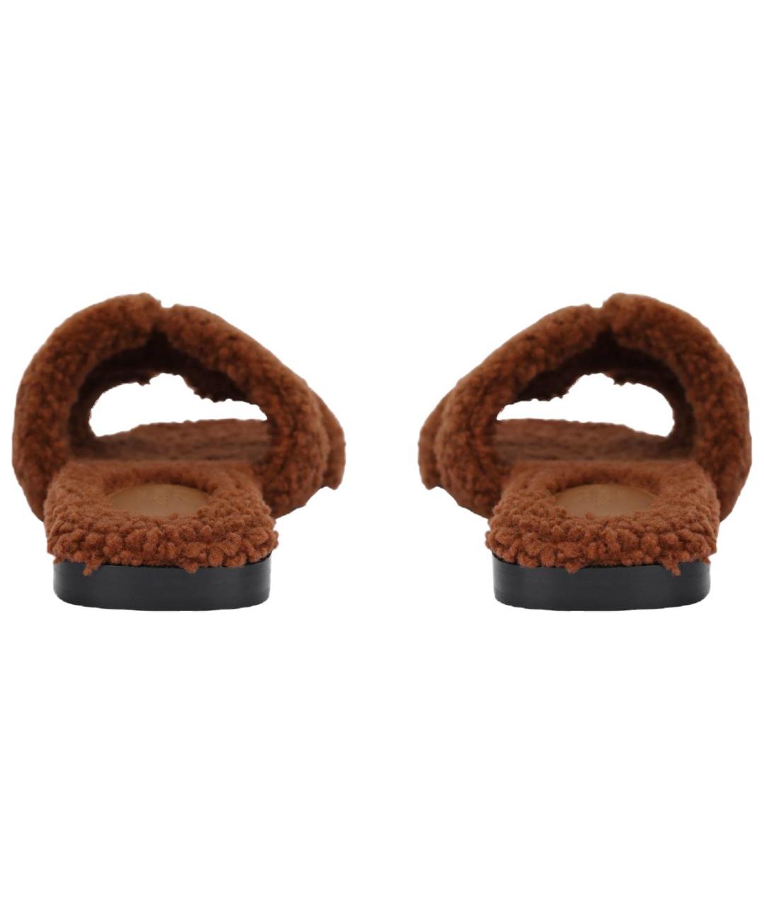 HERMES Коричневые сандалии, фото 4