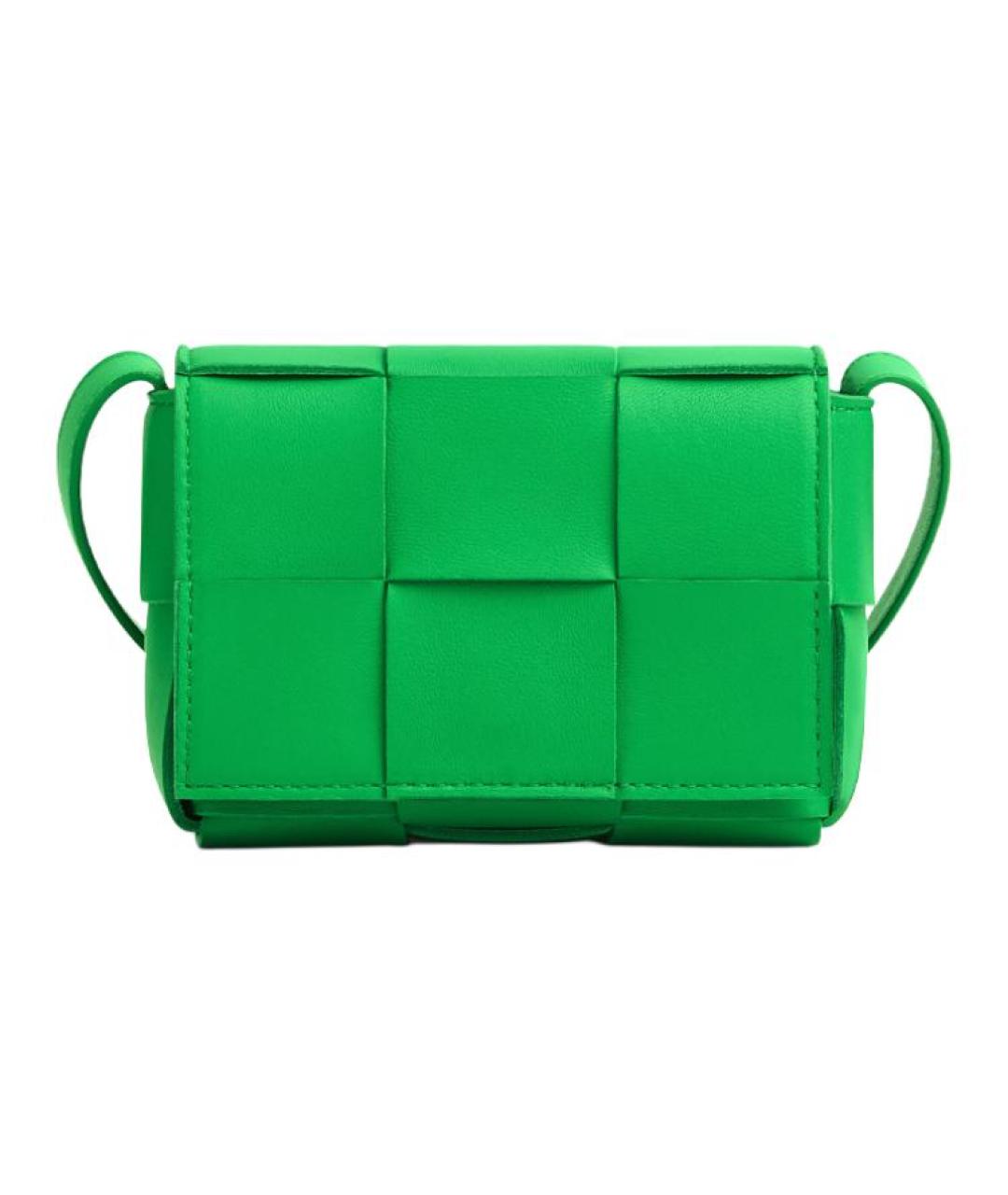 BOTTEGA VENETA Зеленая кожаная сумка через плечо, фото 1