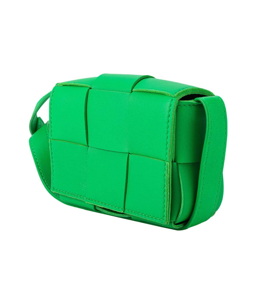 BOTTEGA VENETA Зеленая кожаная сумка через плечо, фото 2