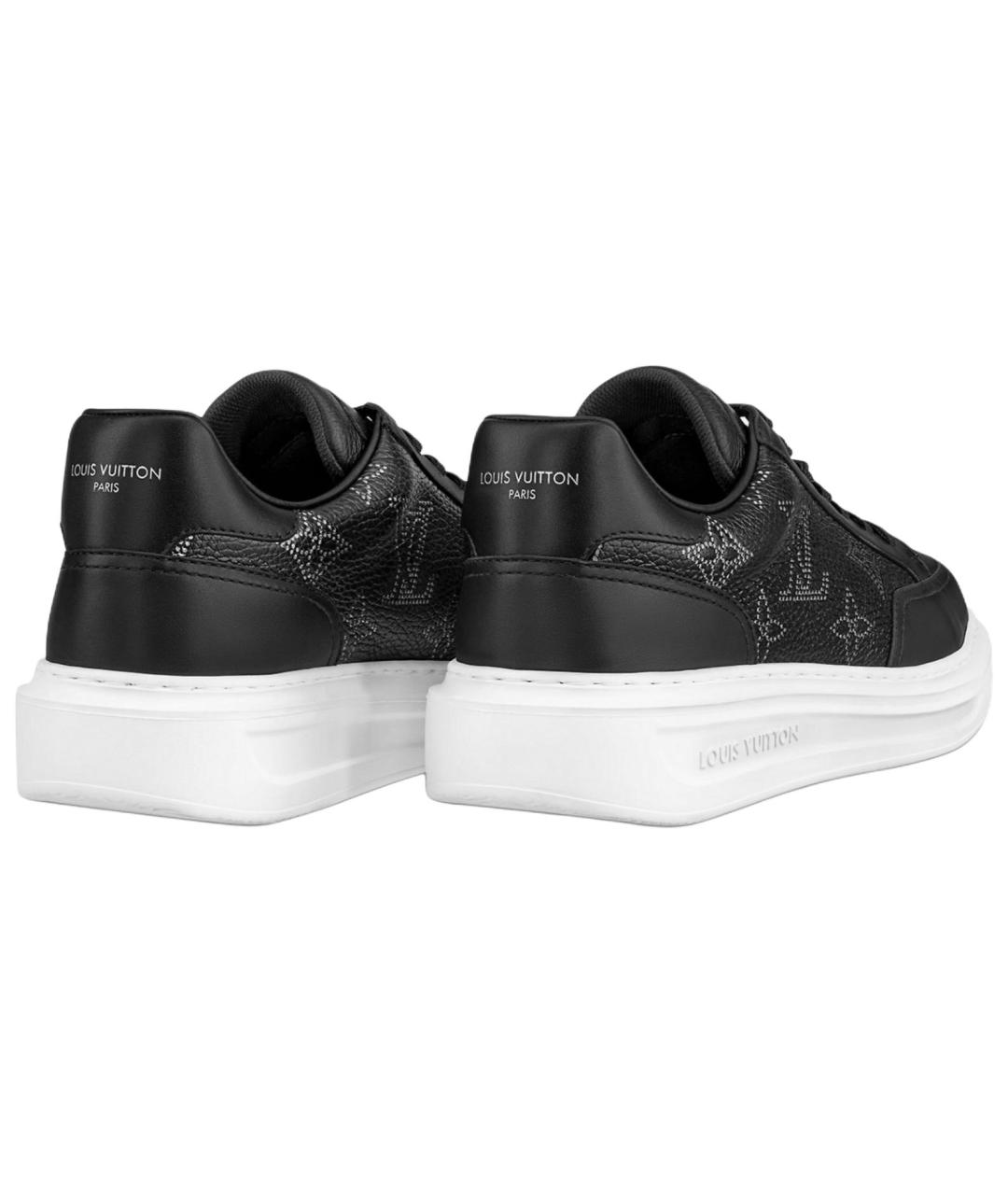 LOUIS VUITTON Черные кожаные низкие кроссовки / кеды, фото 4