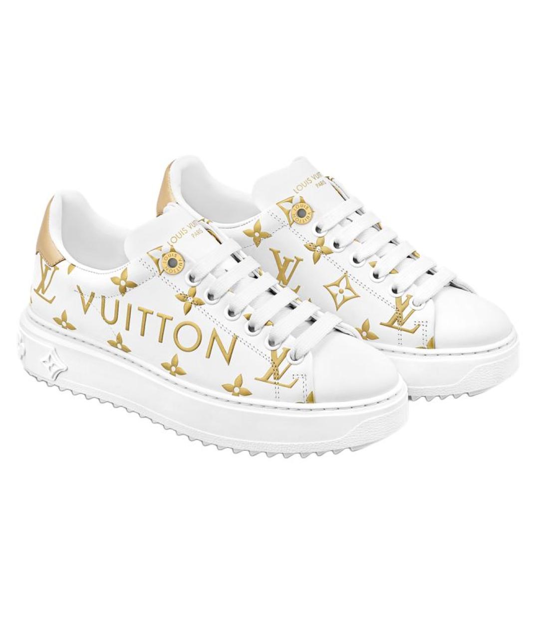 LOUIS VUITTON Белые кожаные кроссовки, фото 3