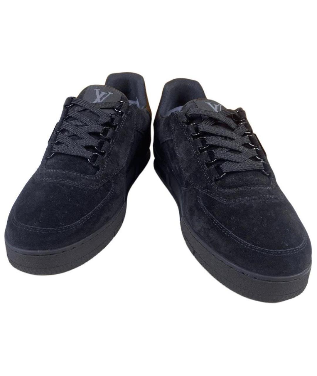 LOUIS VUITTON Черные замшевые низкие кроссовки / кеды, фото 3