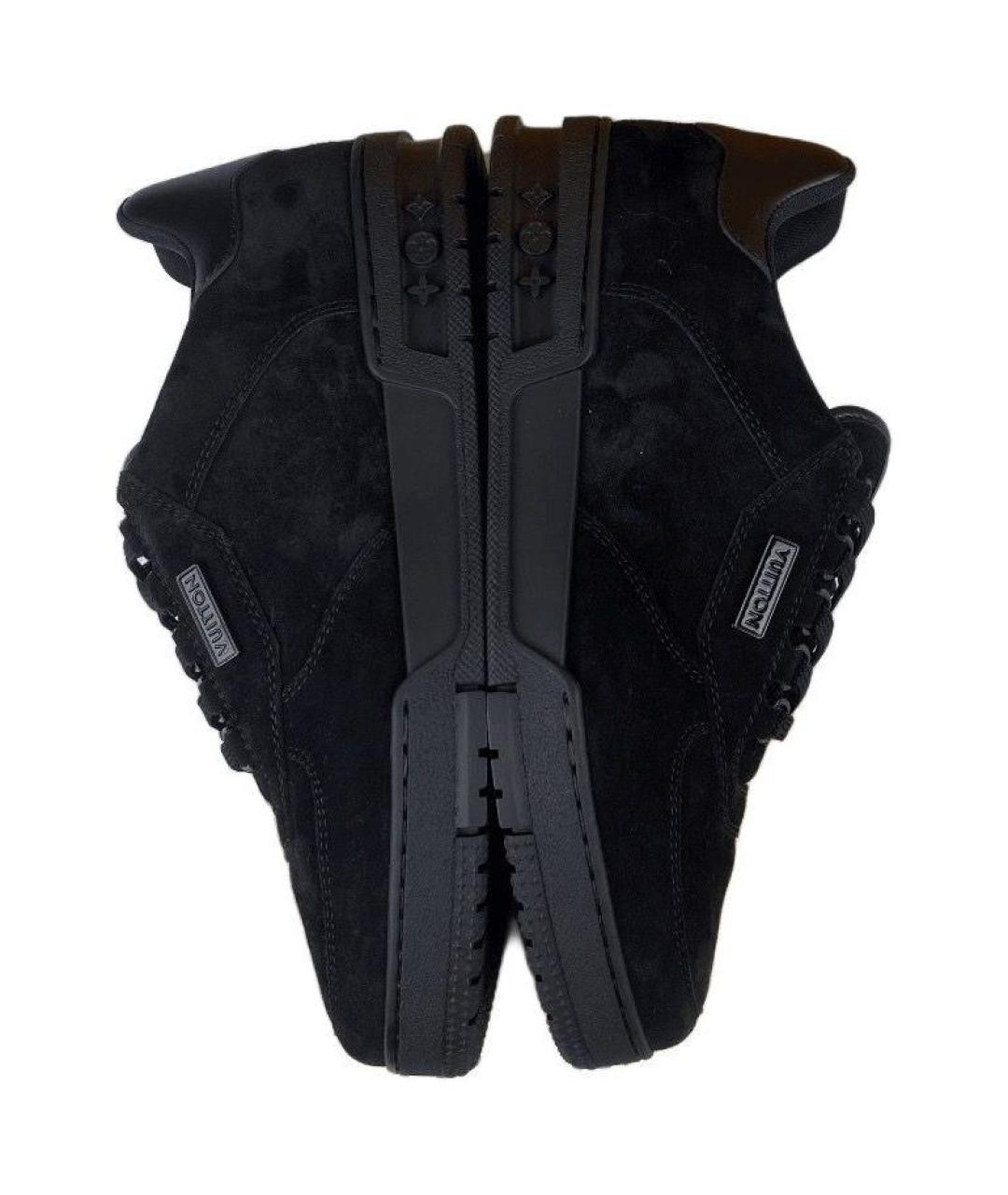 LOUIS VUITTON Черные замшевые низкие кроссовки / кеды, фото 5