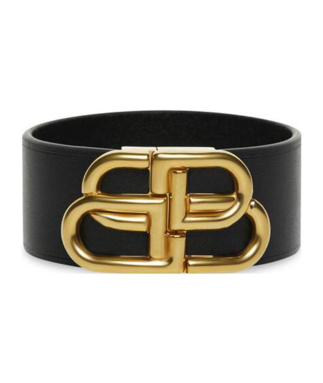 BALENCIAGA Черный кожаный браслет, фото 1