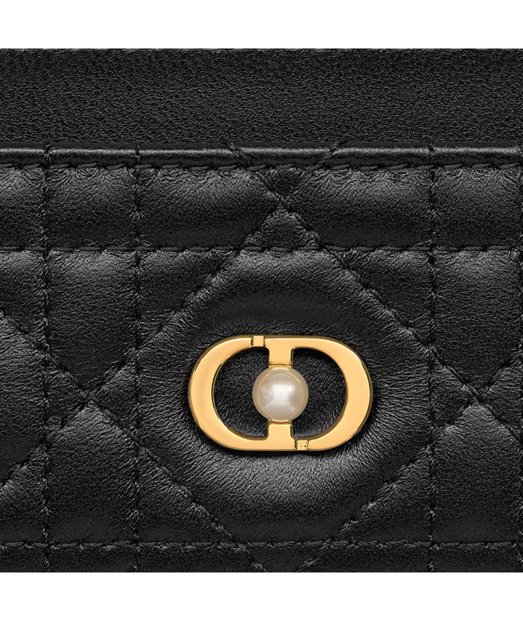 CHRISTIAN DIOR Черный кожаный кардхолдер, фото 3