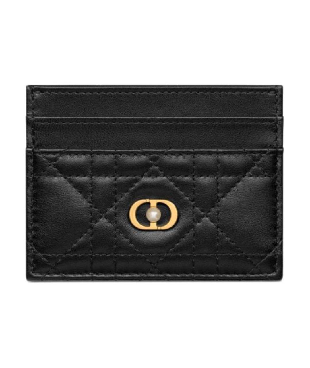 CHRISTIAN DIOR Черный кожаный кардхолдер, фото 1