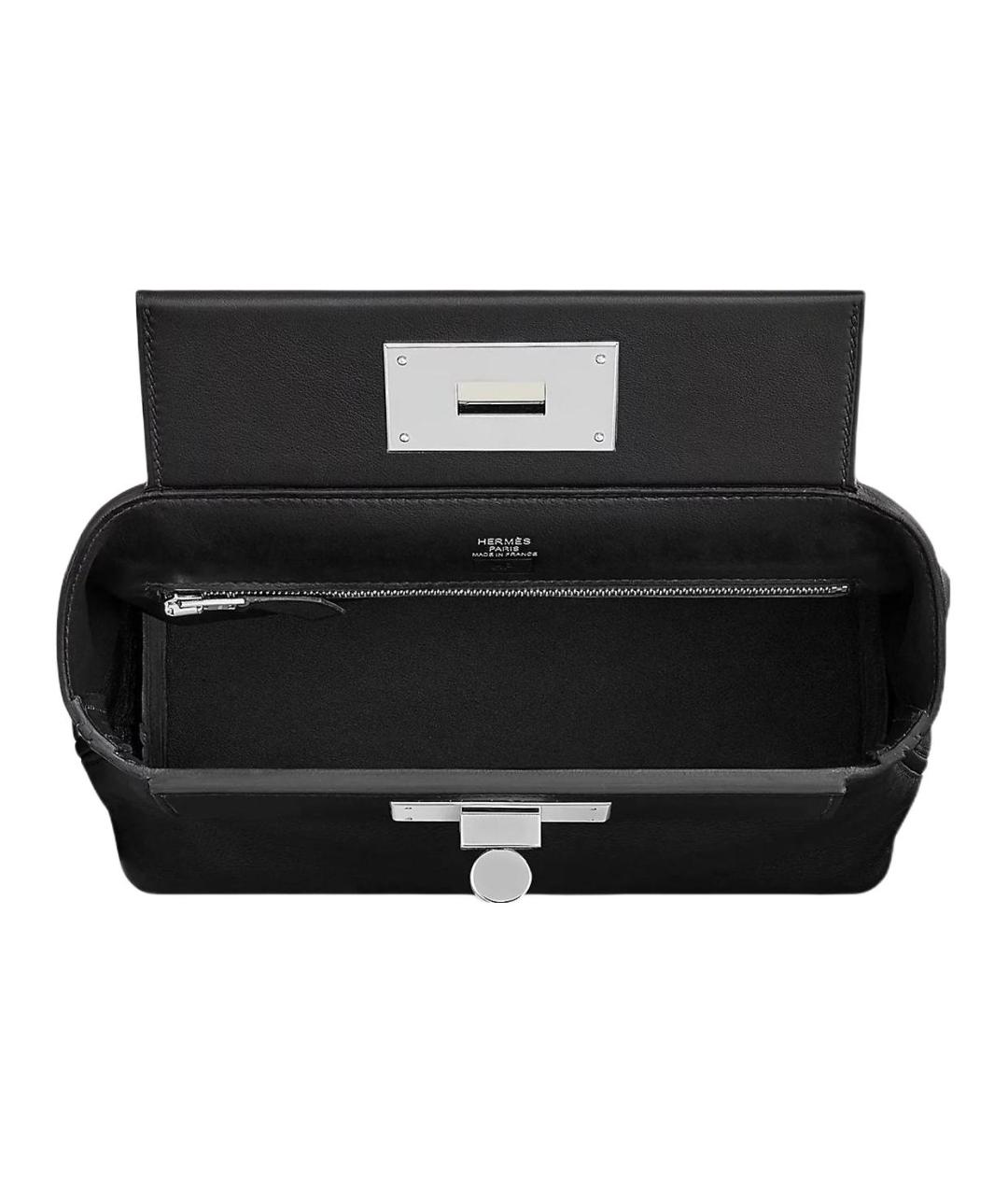 HERMES Черная кожаная сумка через плечо, фото 3