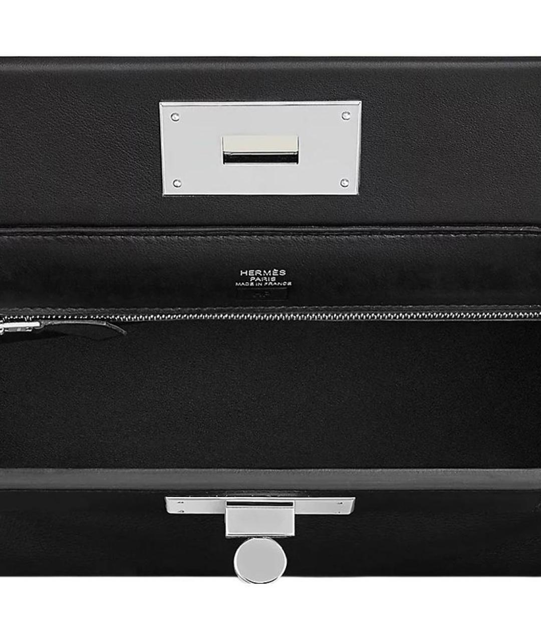 HERMES Черная кожаная сумка через плечо, фото 4