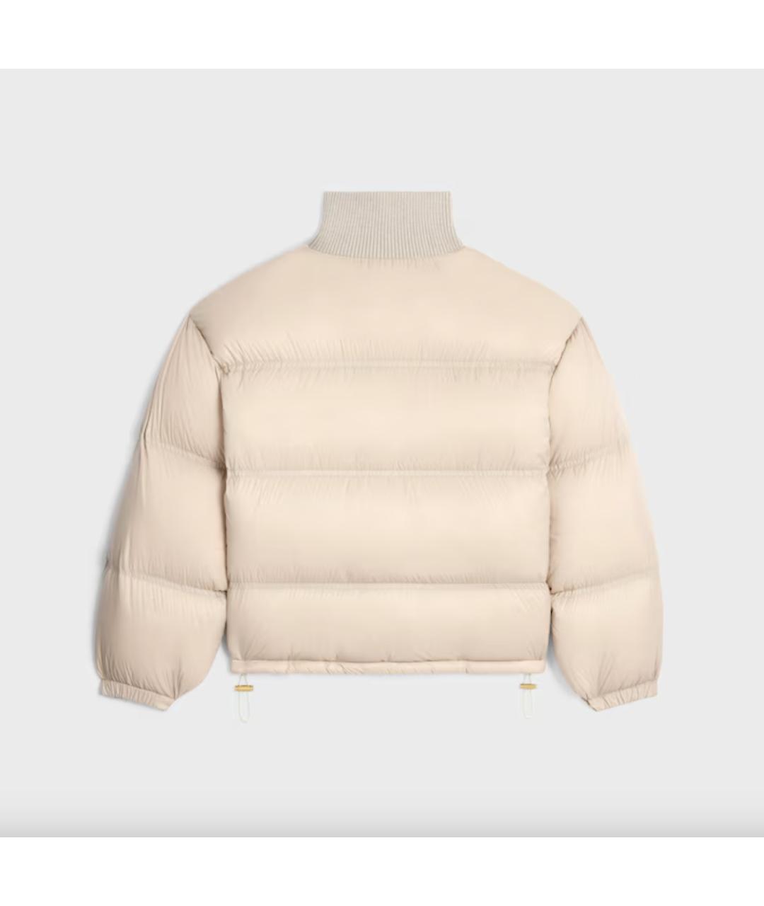 CELINE Бежевый полиамидовый пуховик, фото 2