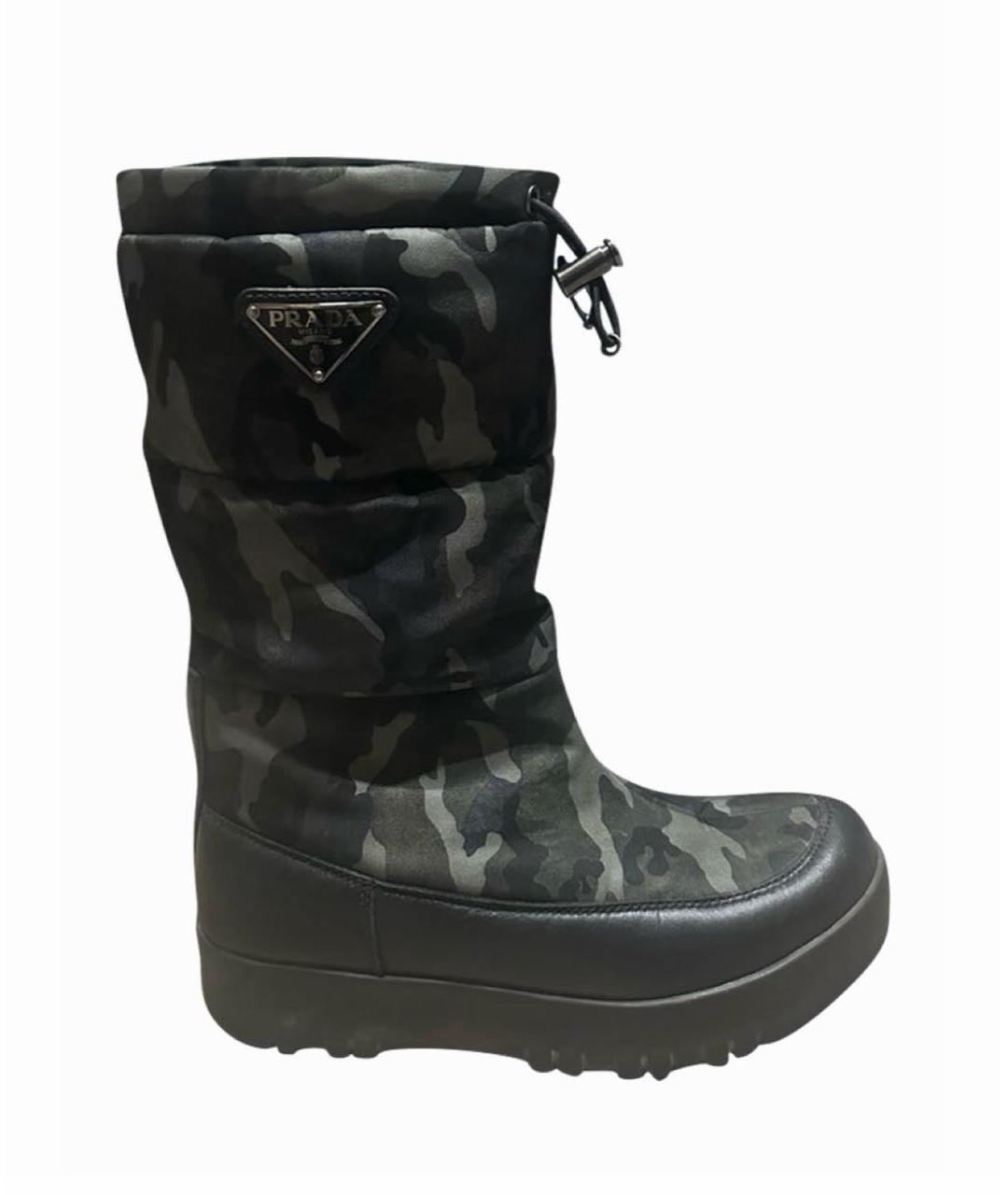 PRADA Хаки сапоги, фото 1