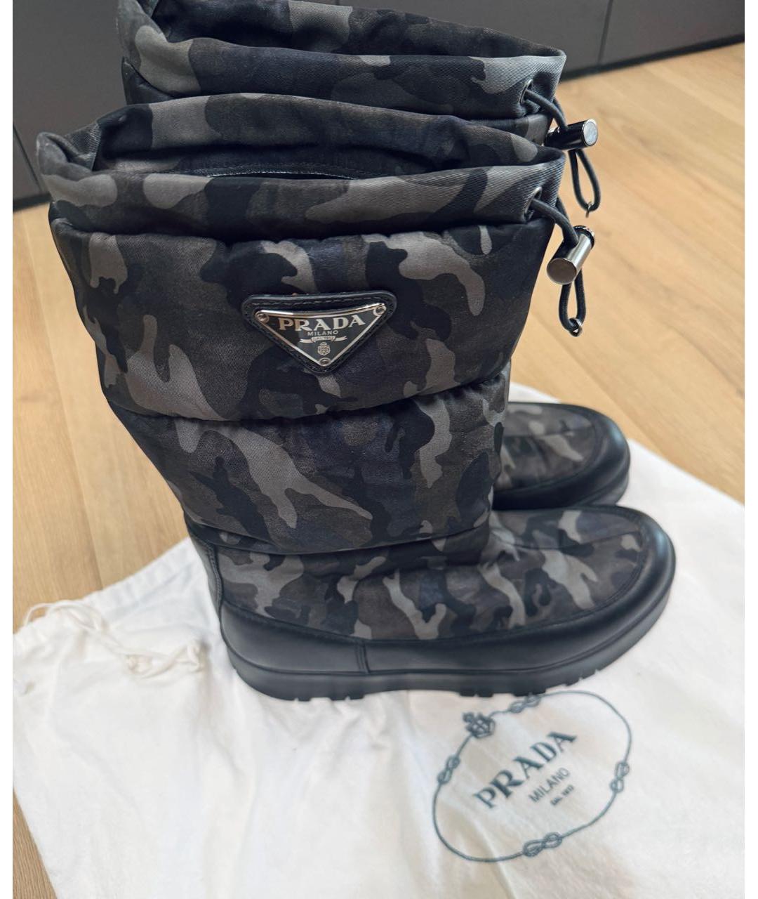 PRADA Хаки сапоги, фото 2