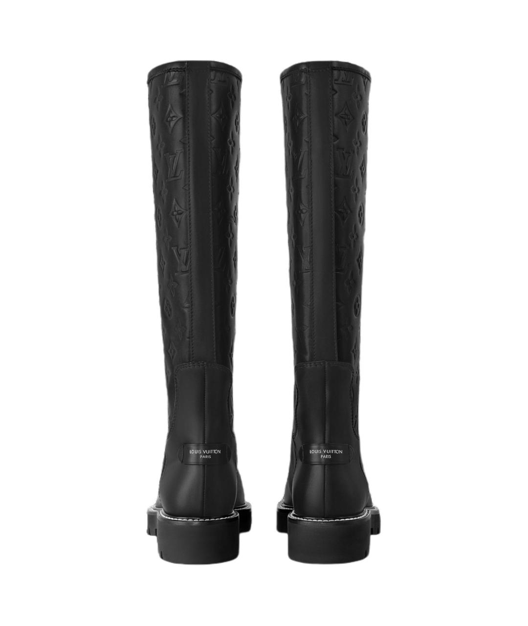 LOUIS VUITTON Черные кожаные сапоги, фото 4
