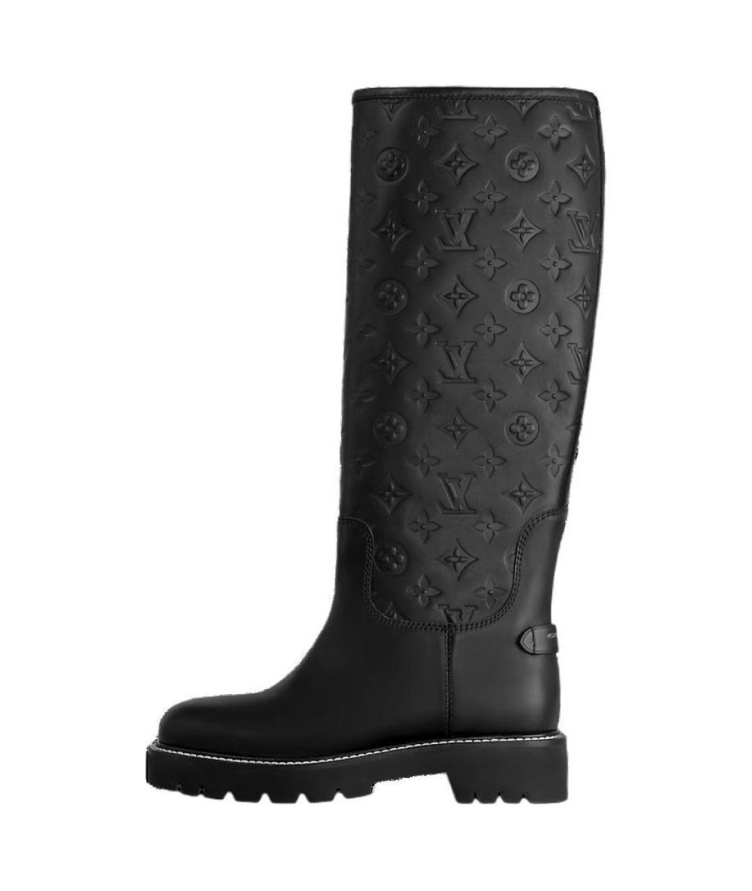 LOUIS VUITTON Черные кожаные сапоги, фото 5