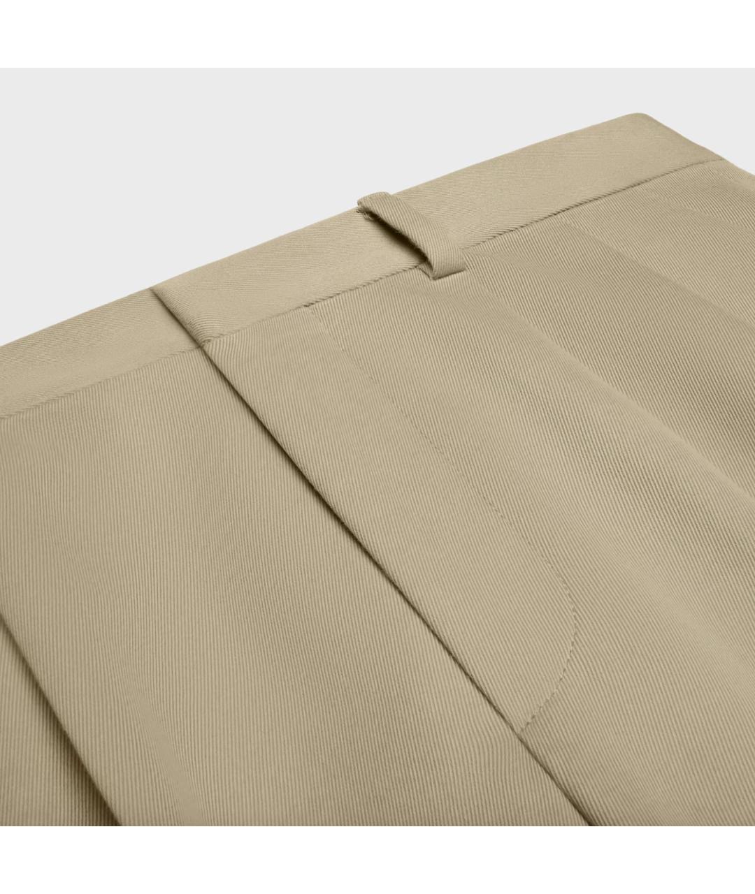 CELINE Бежевые хлопковые брюки широкие, фото 3