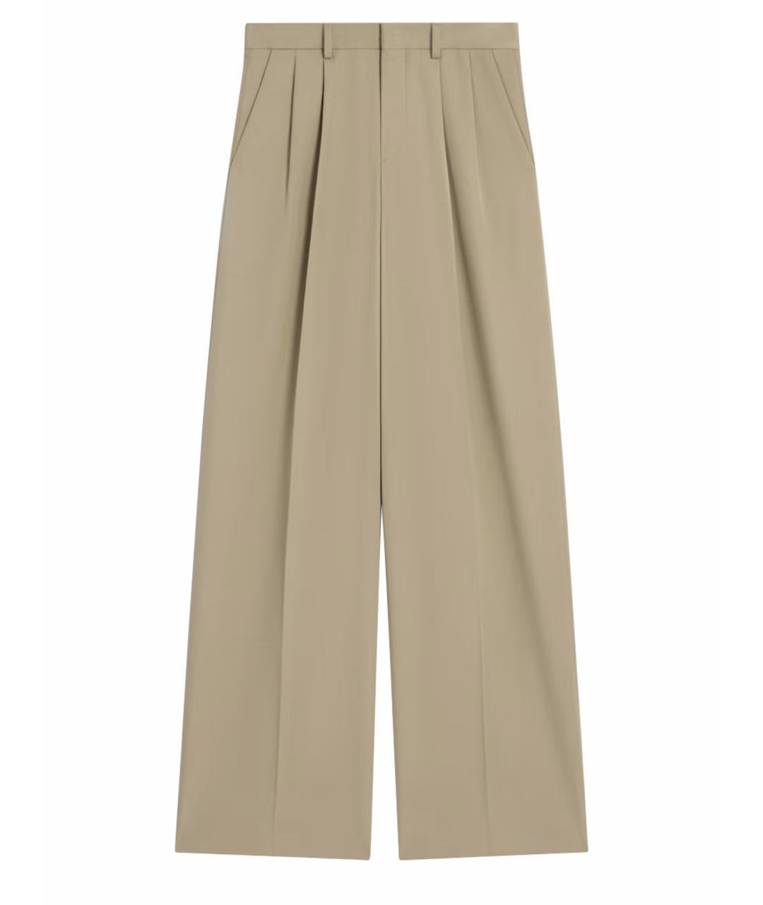 CELINE Бежевые хлопковые брюки широкие, фото 1
