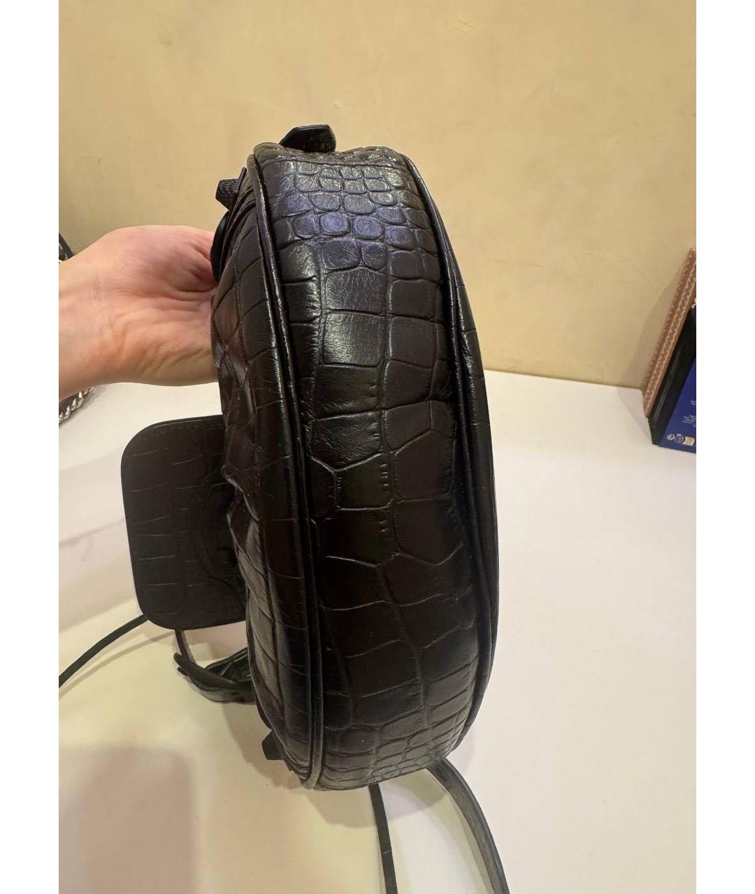 BALENCIAGA Черная сумка через плечо из лакированной кожи, фото 6