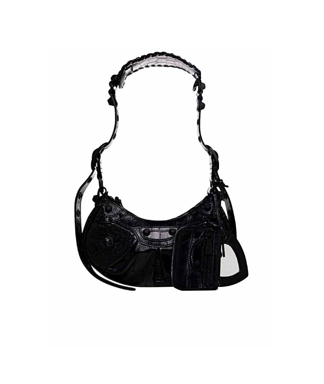 BALENCIAGA Черная сумка через плечо из лакированной кожи, фото 7