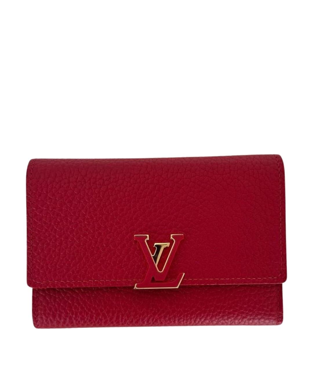 LOUIS VUITTON Красный кожаный кошелек, фото 1