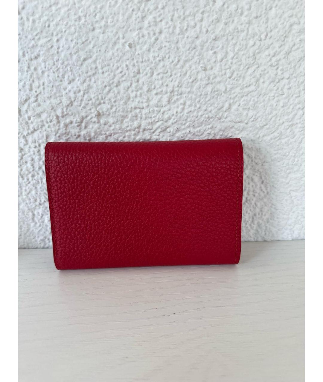 LOUIS VUITTON Красный кожаный кошелек, фото 3
