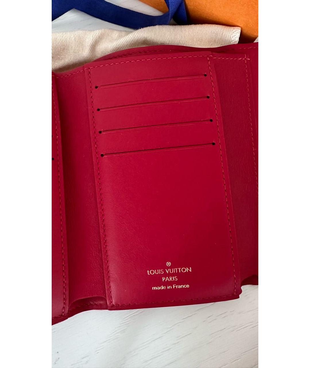 LOUIS VUITTON Красный кожаный кошелек, фото 6