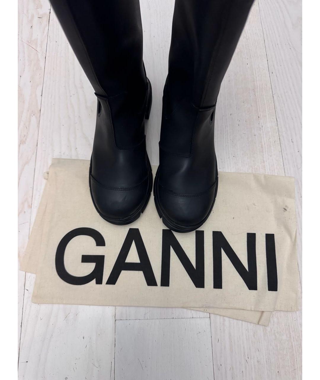 GANNI Черные сапоги, фото 2