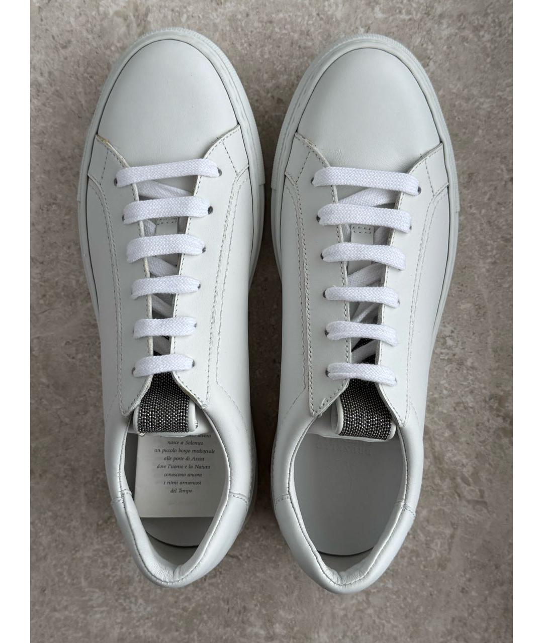 BRUNELLO CUCINELLI Белые кожаные кеды, фото 3