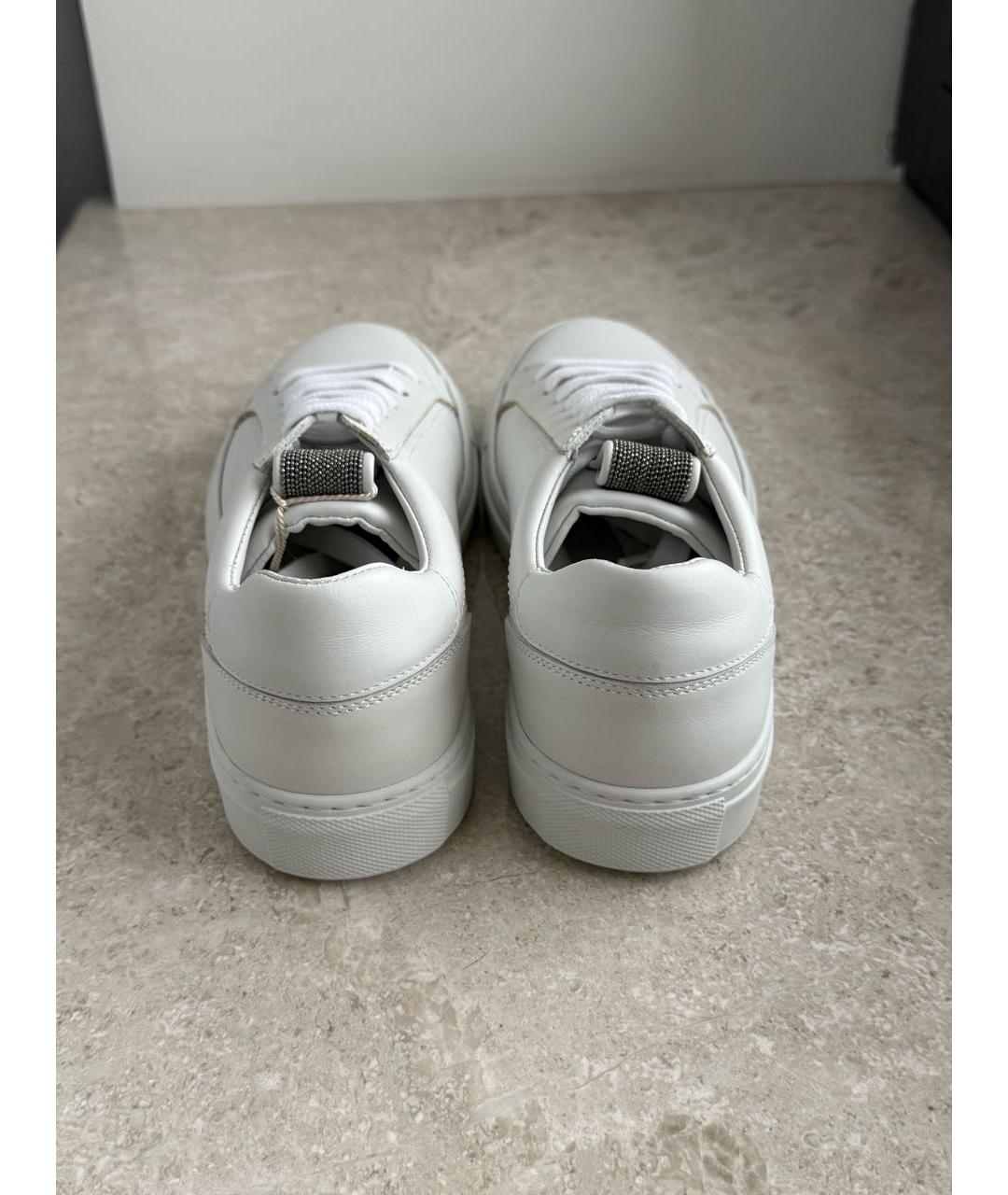 BRUNELLO CUCINELLI Белые кожаные кеды, фото 4