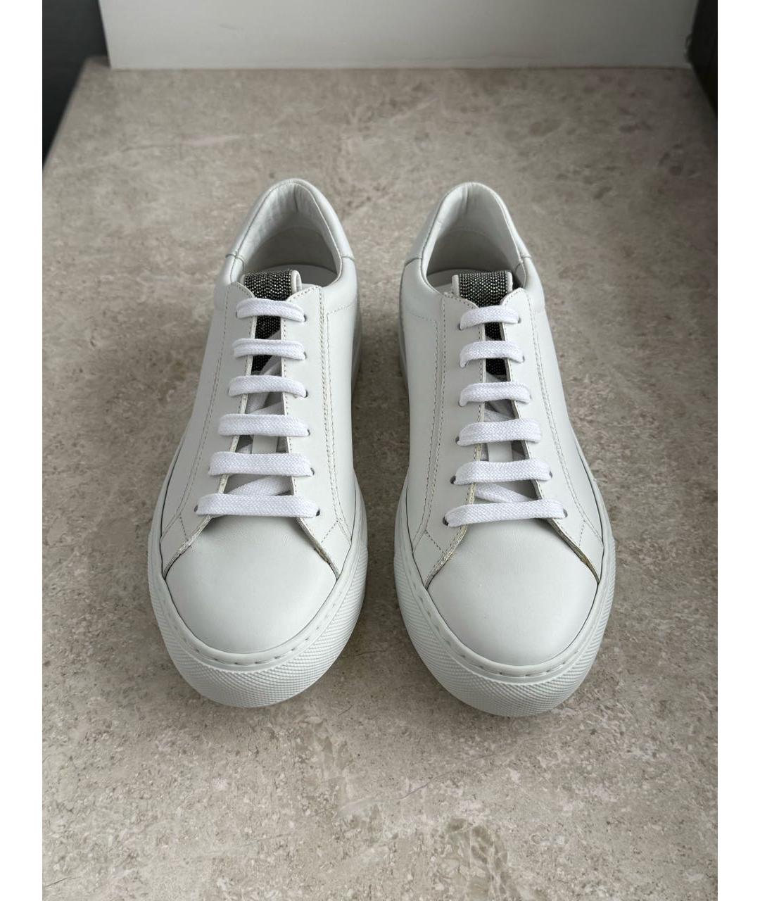 BRUNELLO CUCINELLI Белые кожаные кеды, фото 2