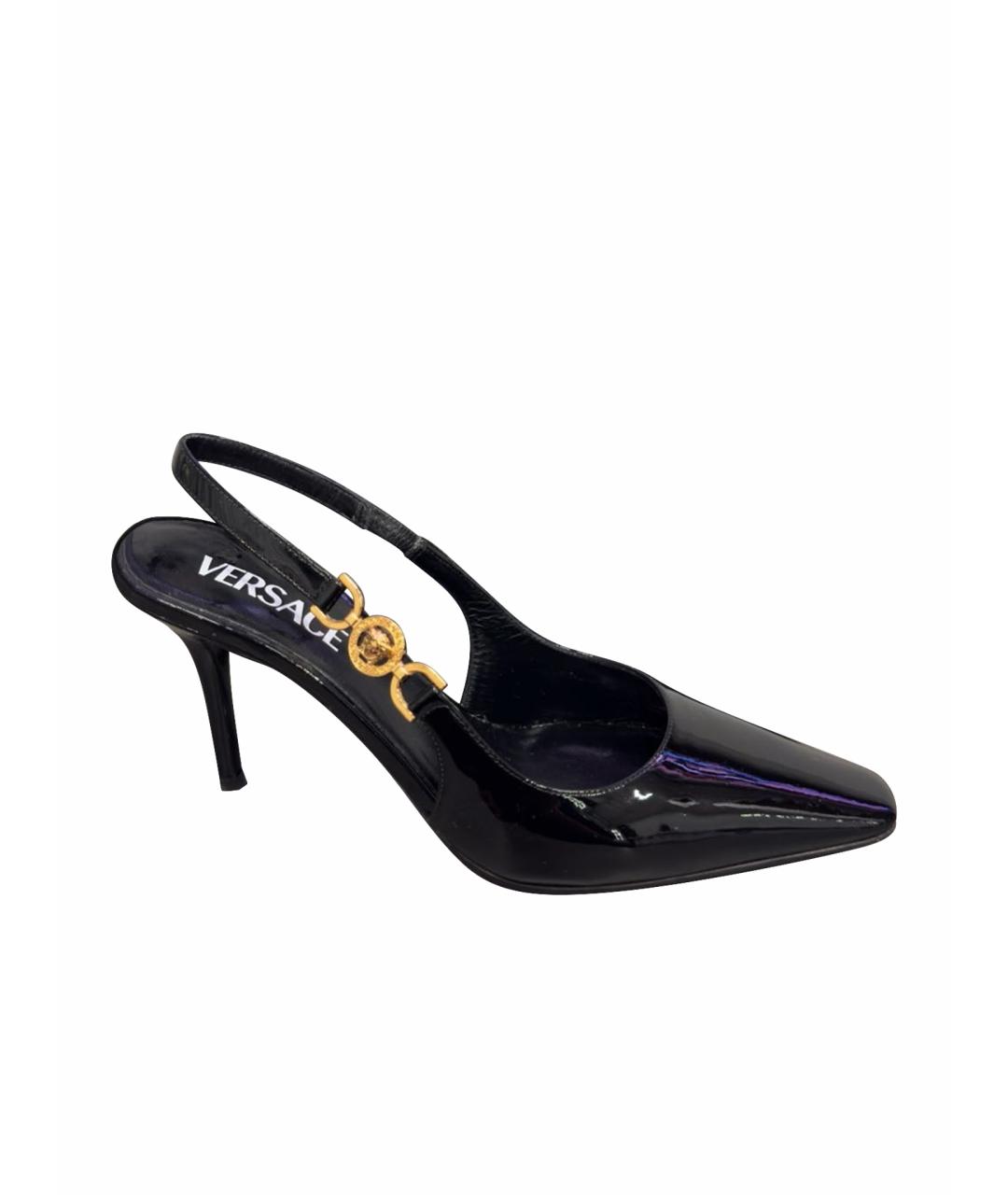 VERSACE Черные туфли из лакированной кожи, фото 1
