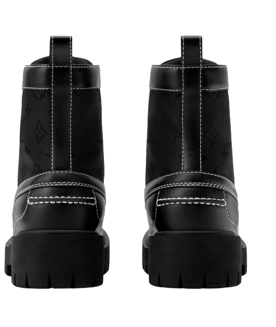 LOUIS VUITTON Черные кожаные высокие ботинки, фото 4