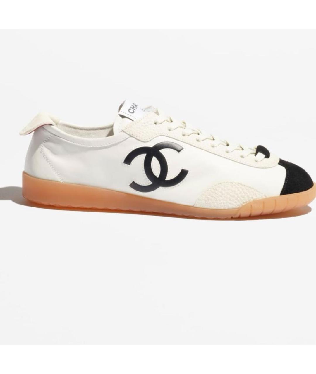 CHANEL Белые кожаные кеды, фото 3