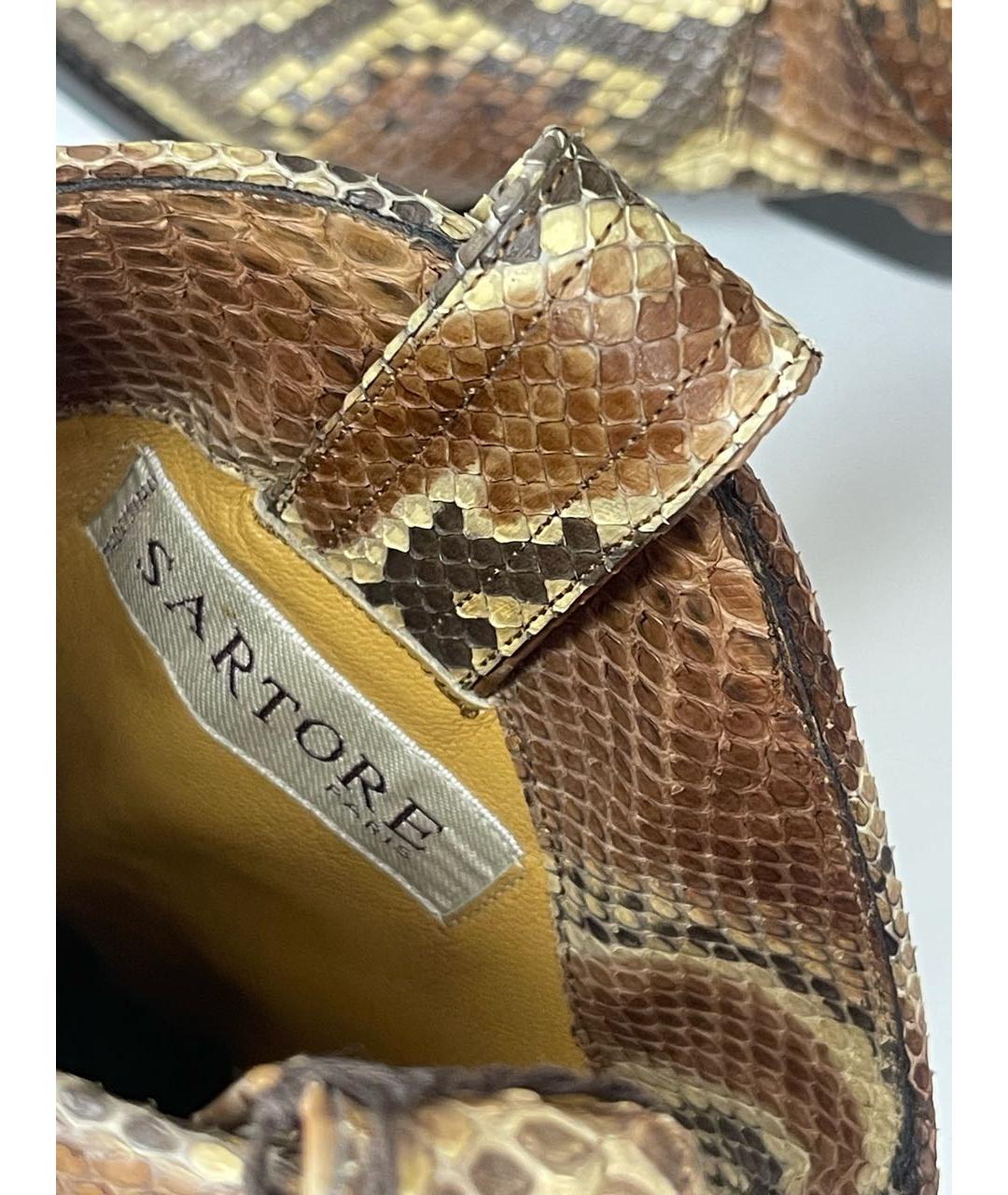 SARTORE Коричневые сапоги из экзотической кожи, фото 5
