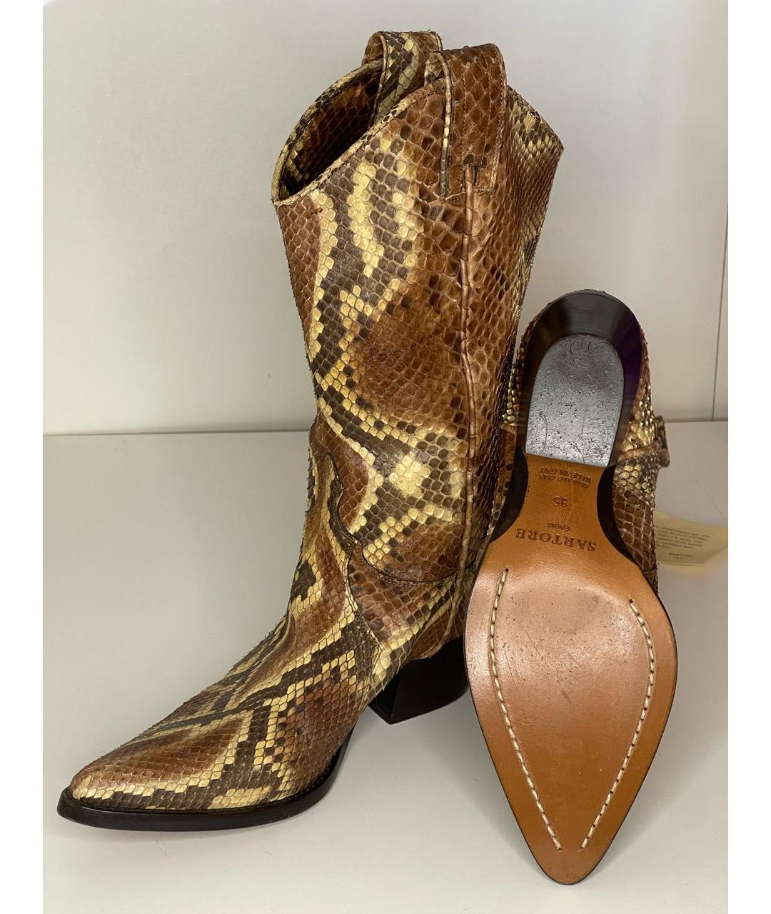 SARTORE Коричневые сапоги из экзотической кожи, фото 7
