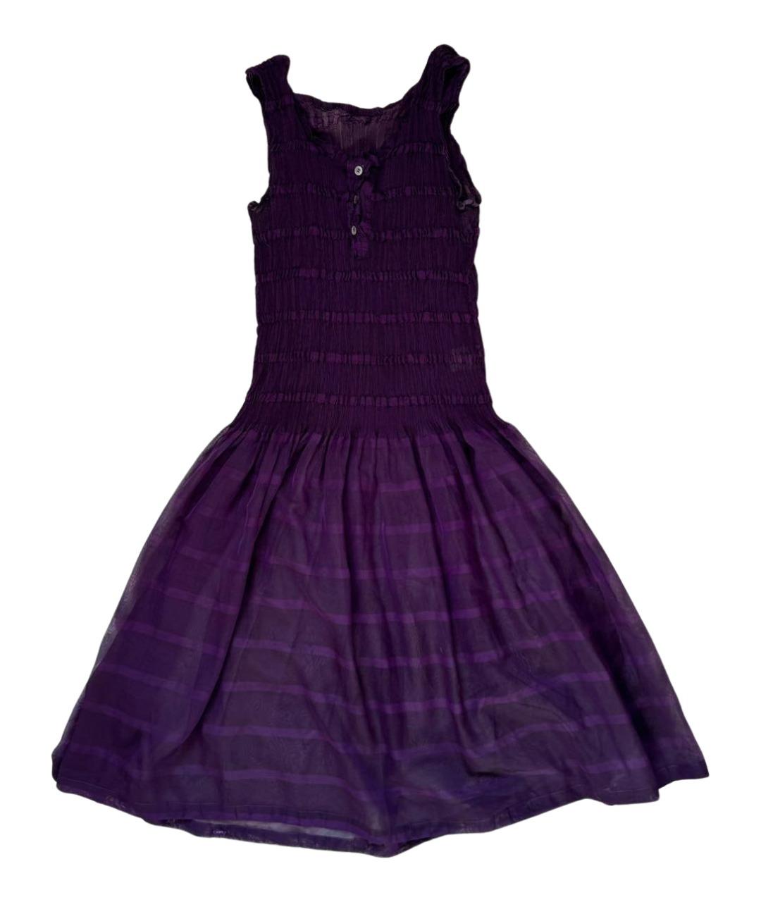 ISSEY MIYAKE Фиолетовое полиэстеровое повседневное платье, фото 1