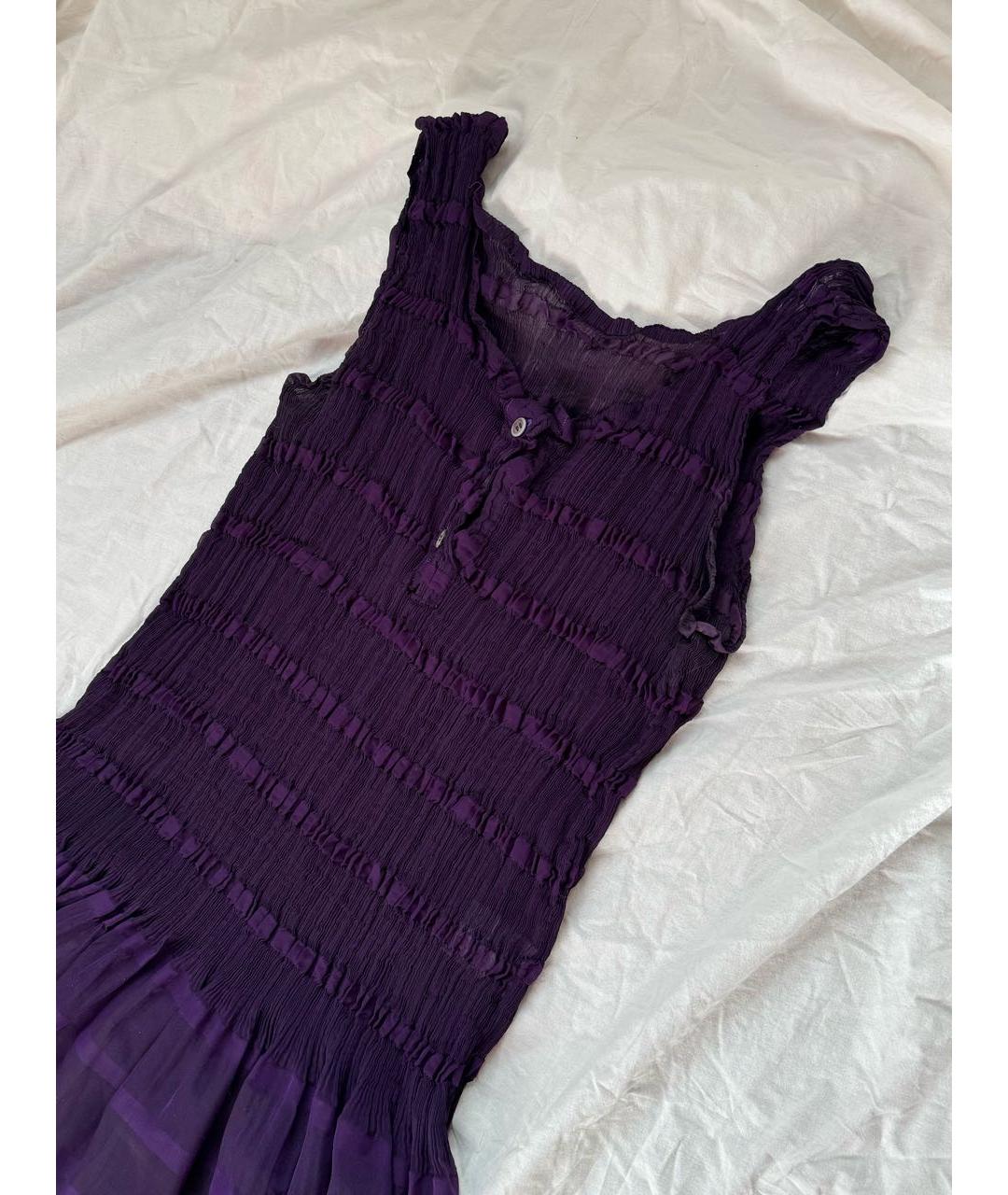 ISSEY MIYAKE Фиолетовое полиэстеровое повседневное платье, фото 2