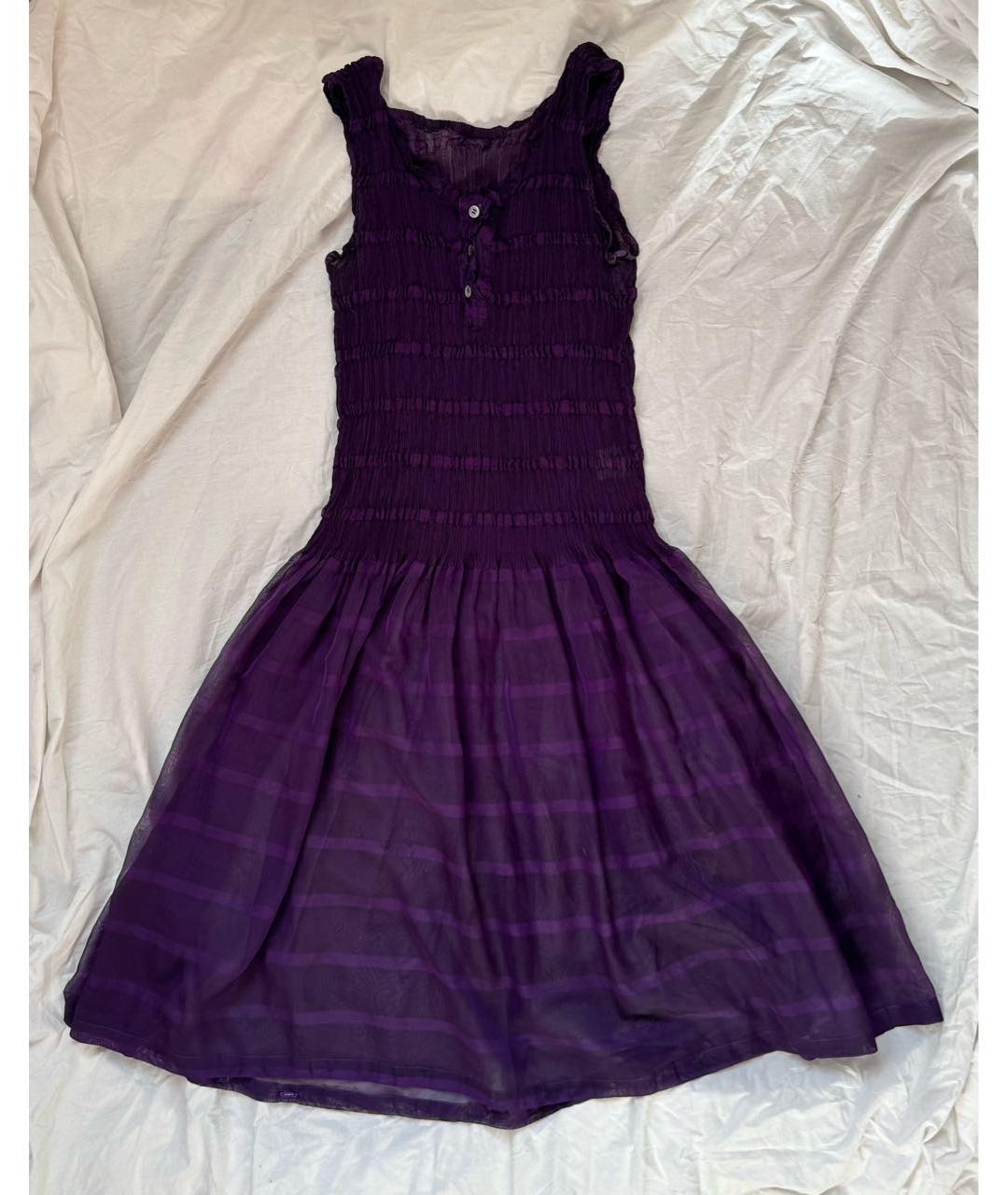 ISSEY MIYAKE Фиолетовое полиэстеровое повседневное платье, фото 6