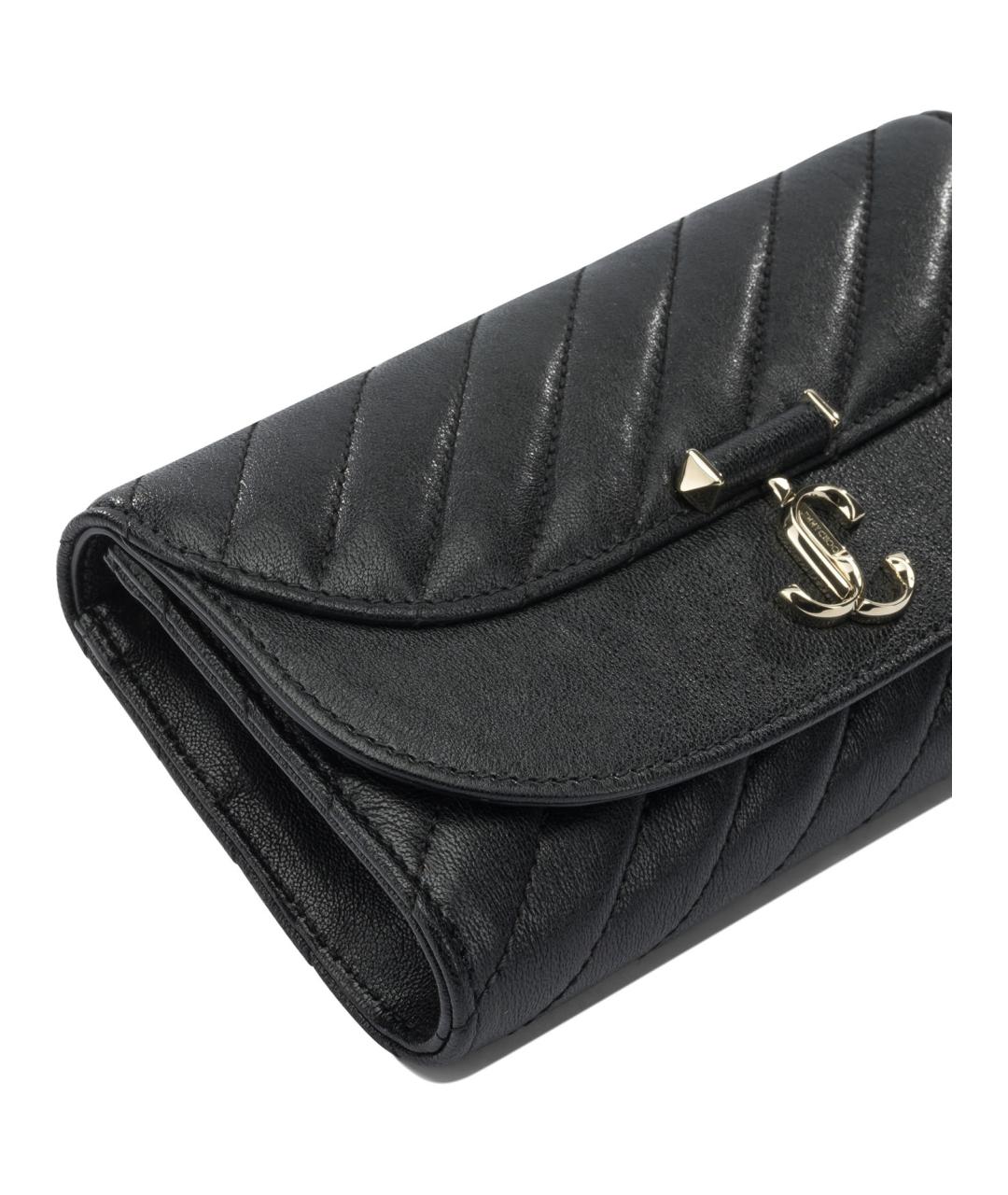 JIMMY CHOO Черный кожаный кошелек, фото 4