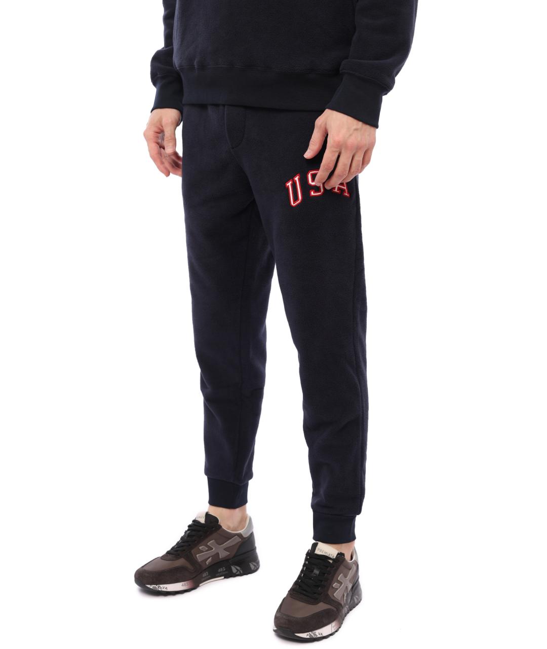 POLO RALPH LAUREN Темно-синие полиэстеровые повседневные брюки, фото 2