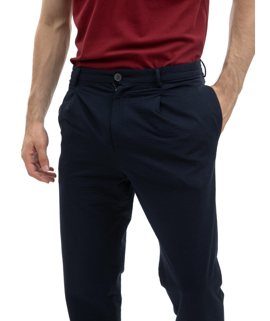 EMPORIO ARMANI Темно-синие повседневные брюки, фото 3