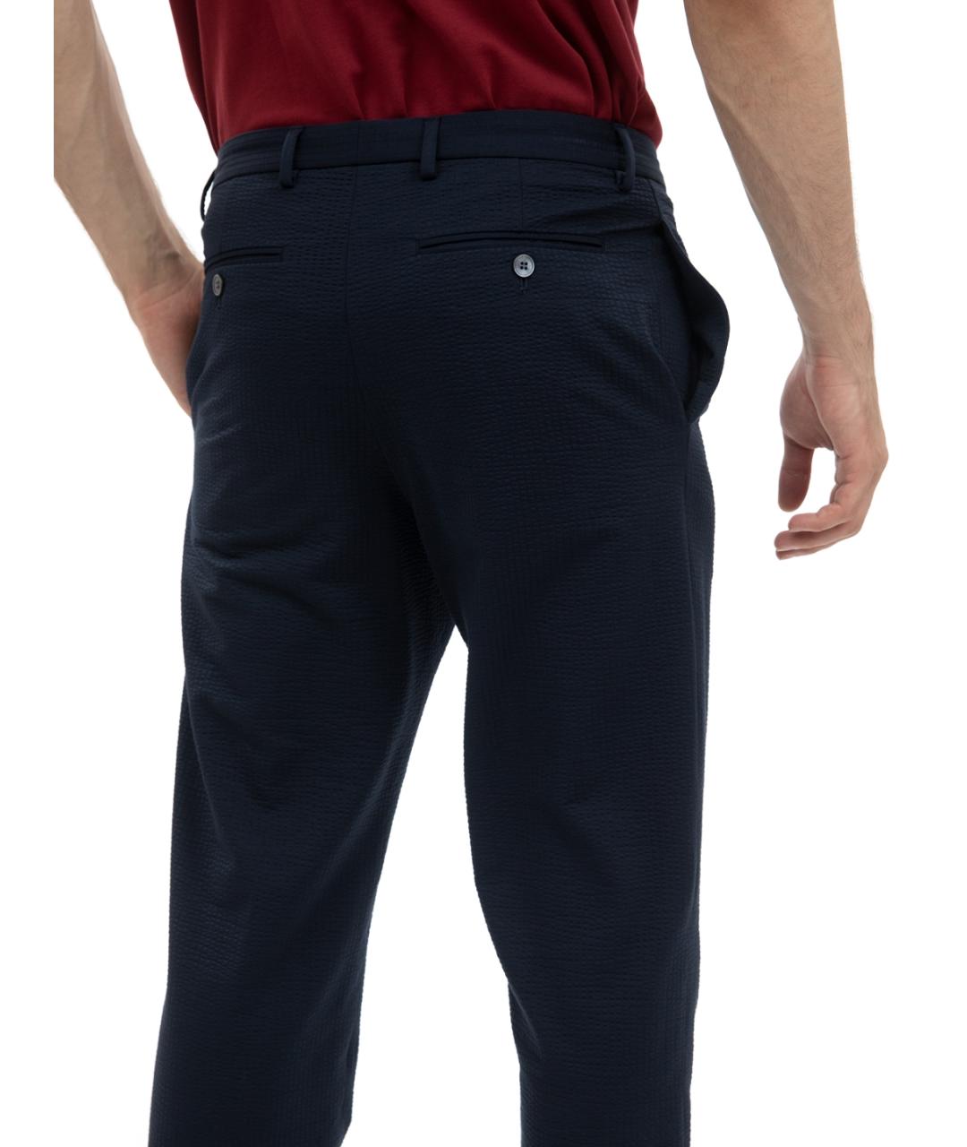 EMPORIO ARMANI Темно-синие повседневные брюки, фото 4