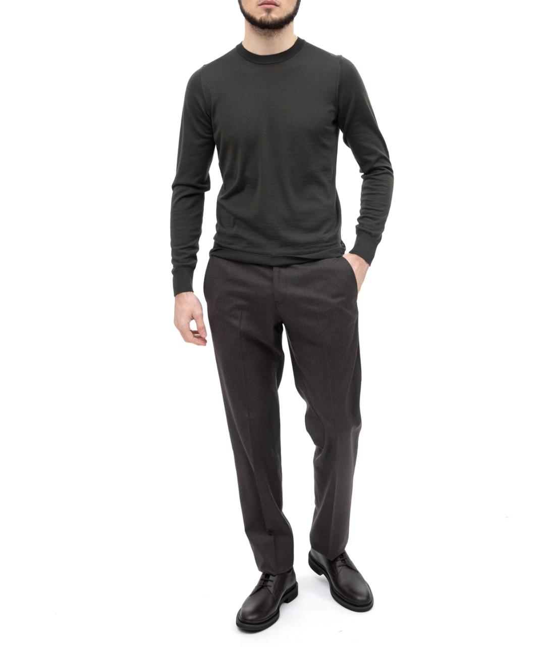 EMPORIO ARMANI Серые шерстяные брюки чинос, фото 4