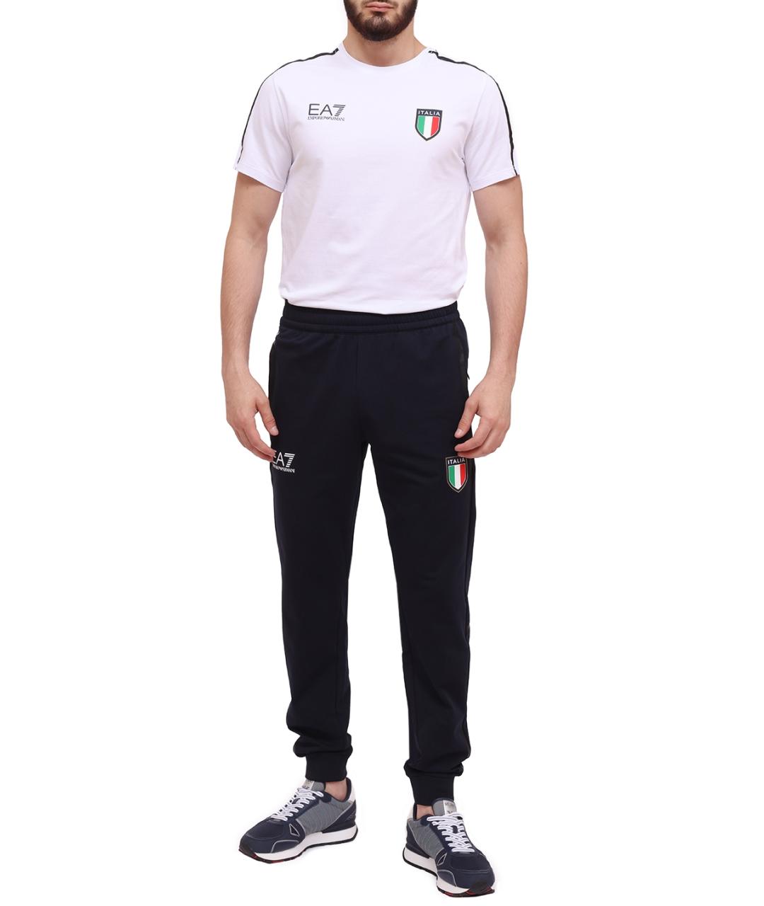 EA7 Темно-синие повседневные брюки, фото 2