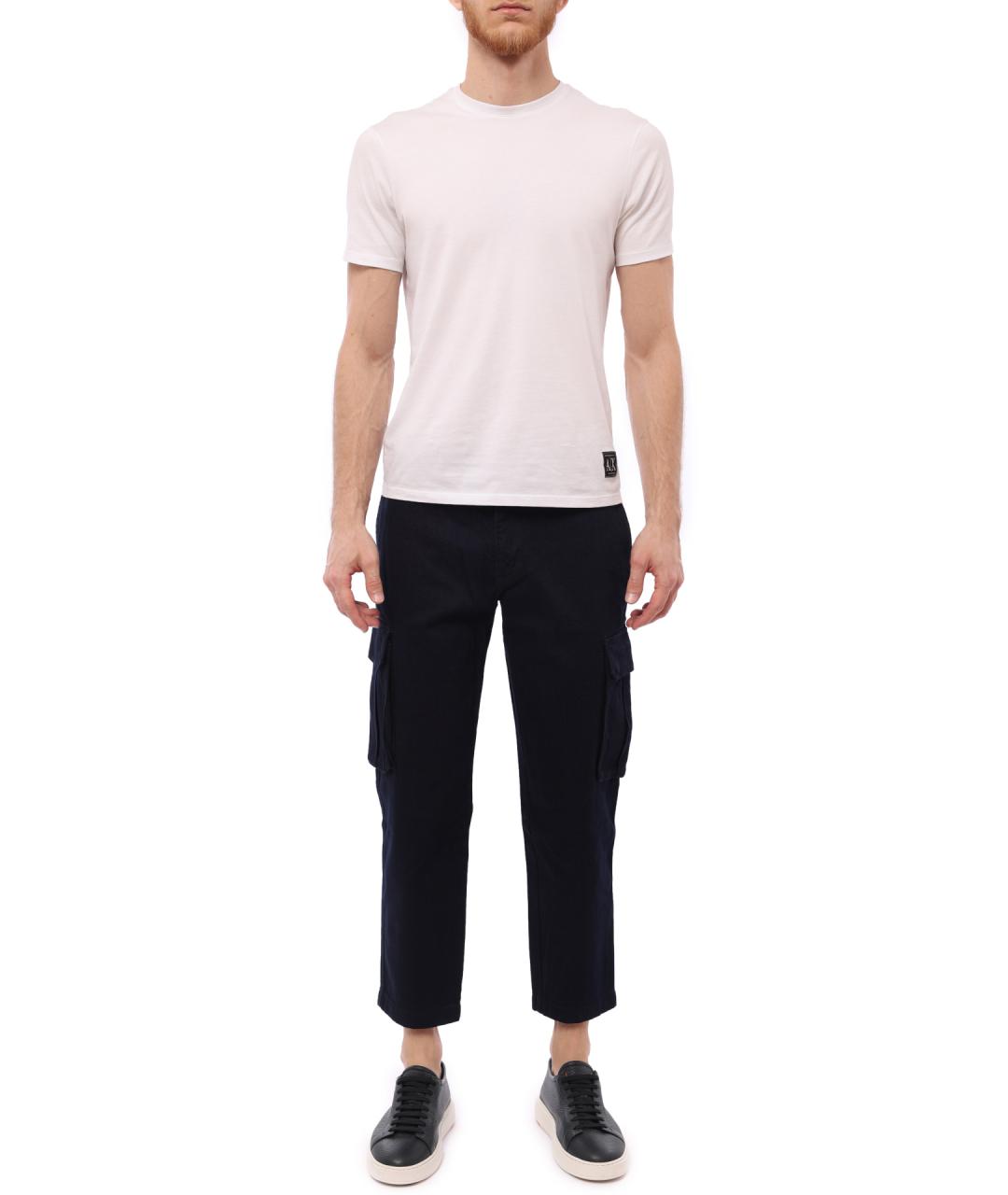 ARMANI EXCHANGE Темно-синие хлопковые повседневные брюки, фото 2