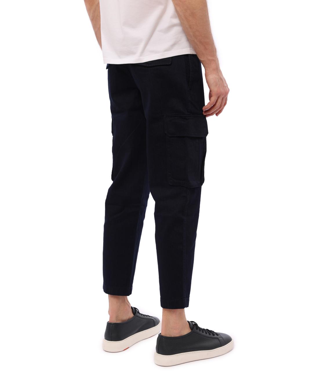 ARMANI EXCHANGE Темно-синие хлопковые повседневные брюки, фото 4