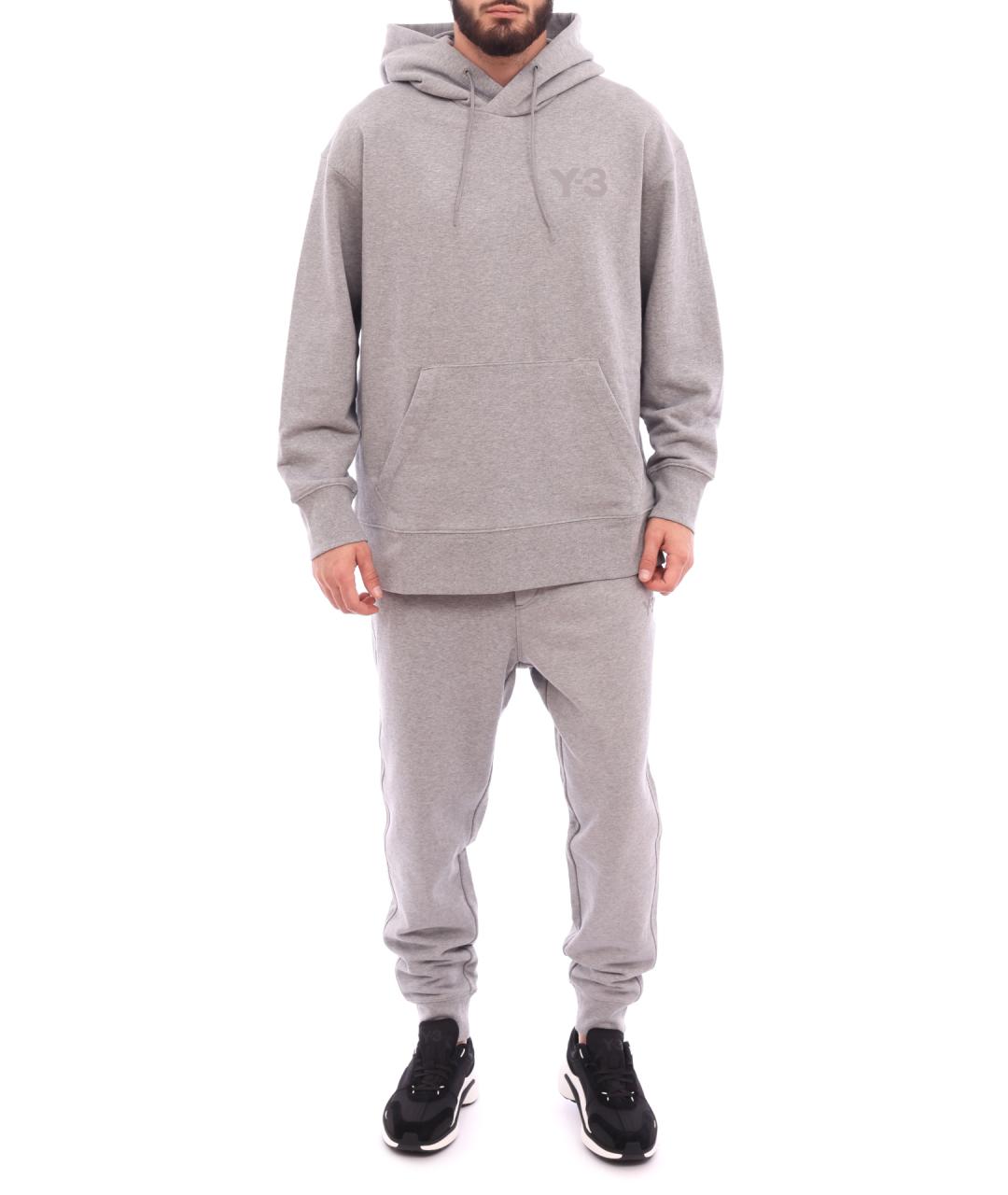 Y-3 Серые хлопковые повседневные брюки, фото 4