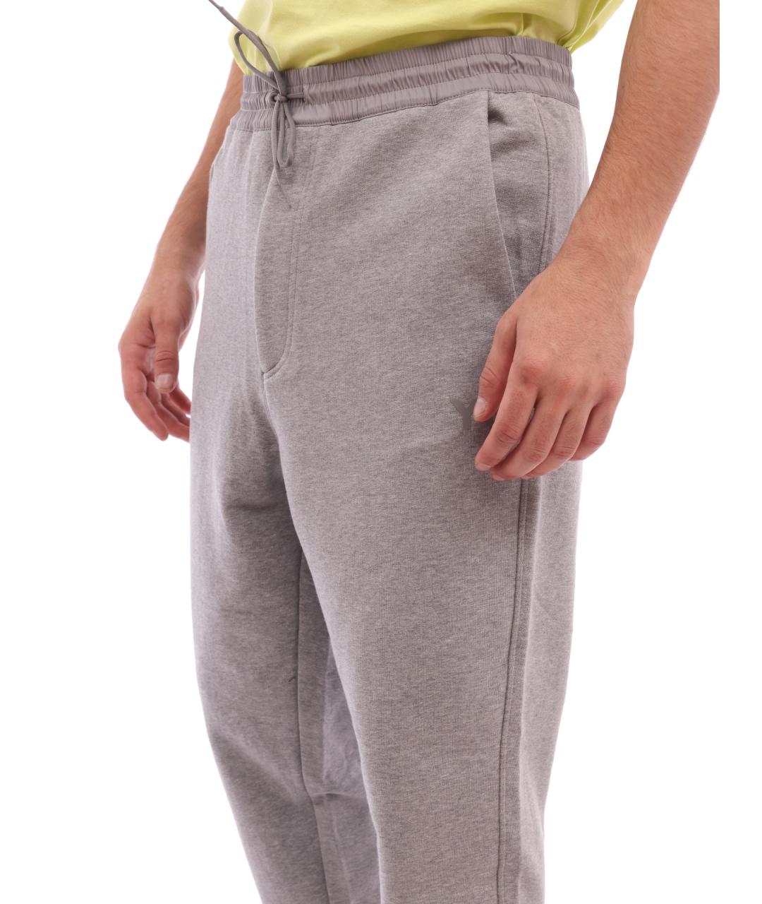 Y-3 Серые хлопковые повседневные брюки, фото 3