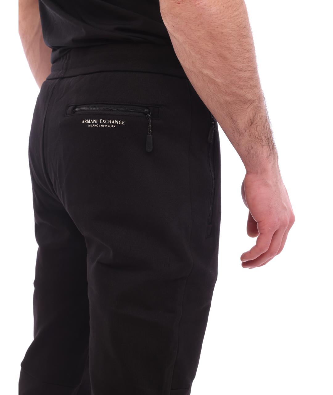 ARMANI EXCHANGE Черные хлопковые повседневные брюки, фото 5