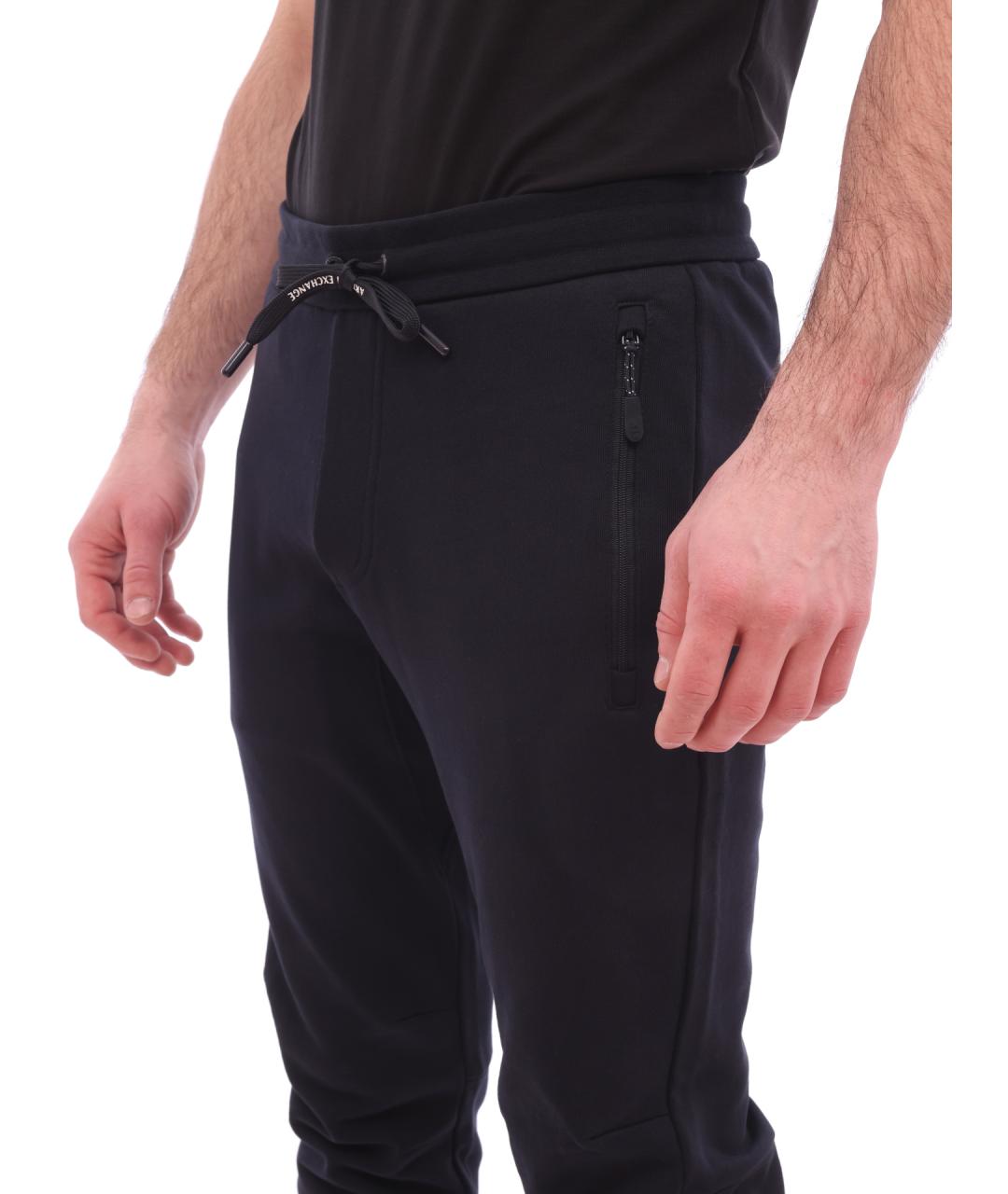 ARMANI EXCHANGE Темно-синие хлопковые повседневные брюки, фото 3