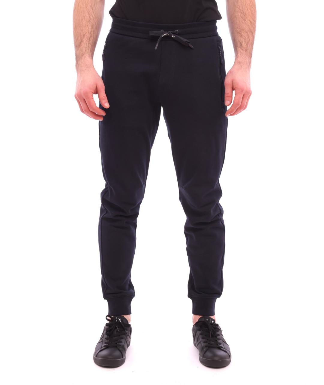 ARMANI EXCHANGE Темно-синие хлопковые повседневные брюки, фото 1