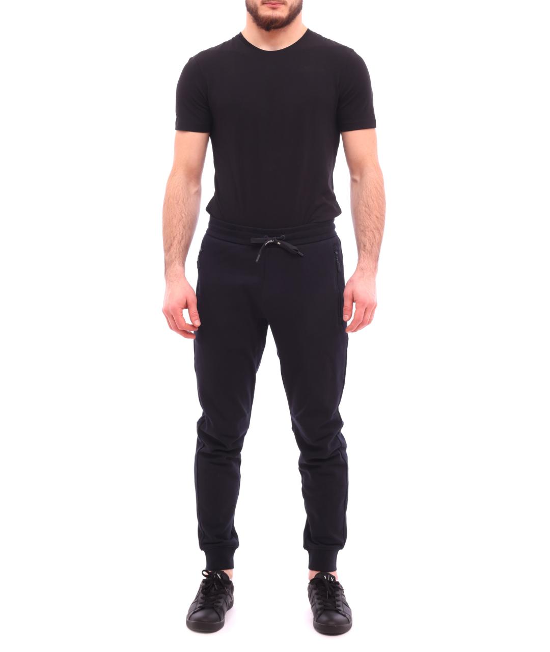 ARMANI EXCHANGE Темно-синие хлопковые повседневные брюки, фото 2